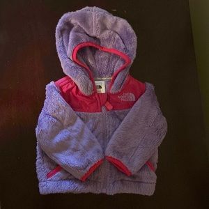 North Face purple Sherpa jacket for baby